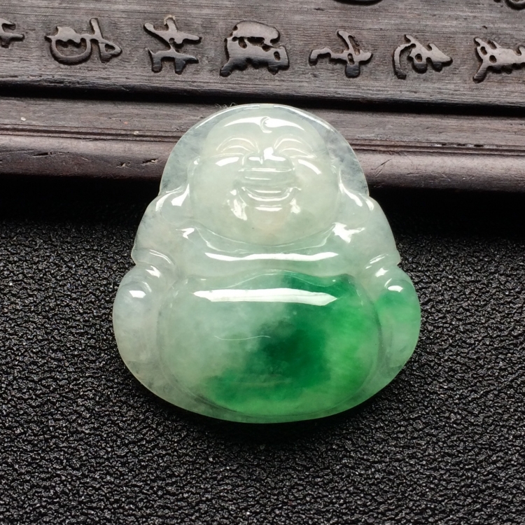 （超值推荐）糯冰种飘翠玉佛挂件