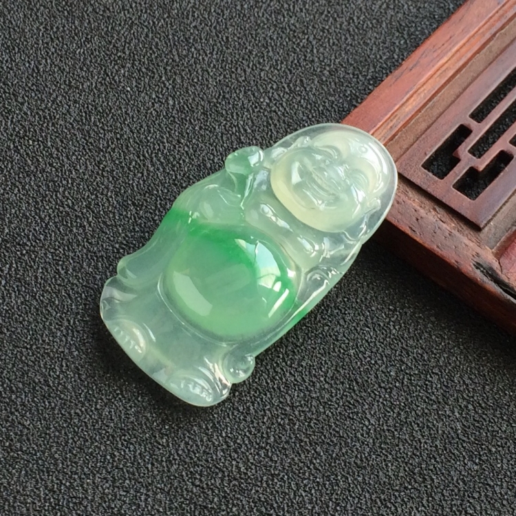 (超值推荐)冰种飘翠站佛挂件
