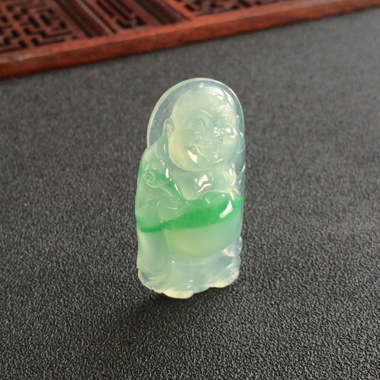 (超值推荐)冰种飘翠站佛挂件