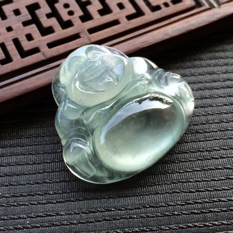(超值推荐)冰种飘花玉佛挂件