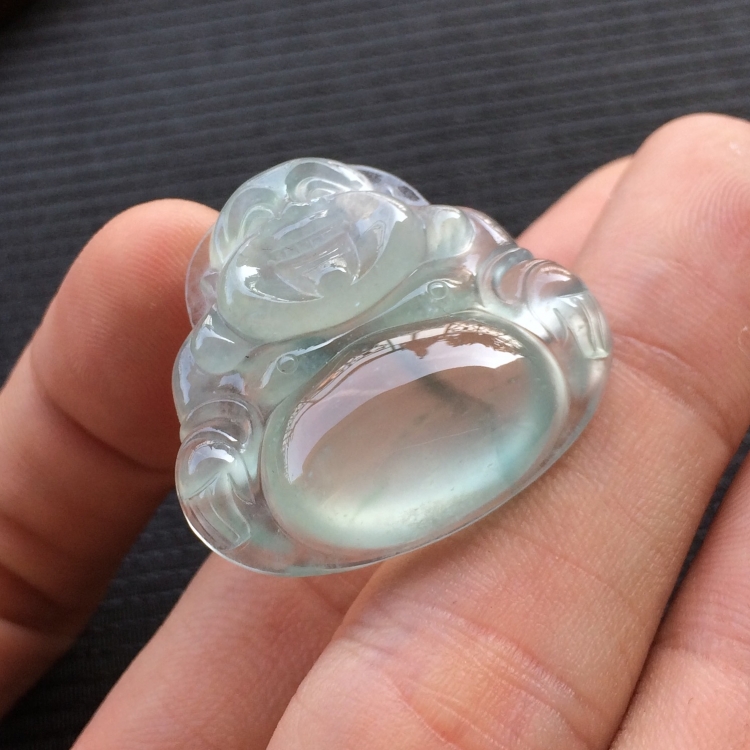 (超值推荐)冰种飘花玉佛挂件