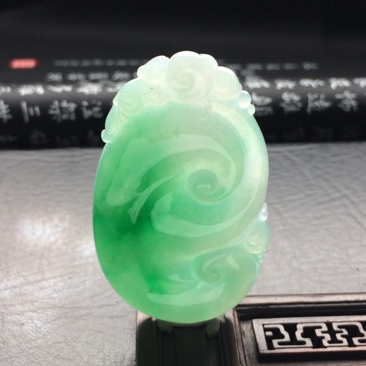（超值推荐）糯冰种飘翠如意挂件