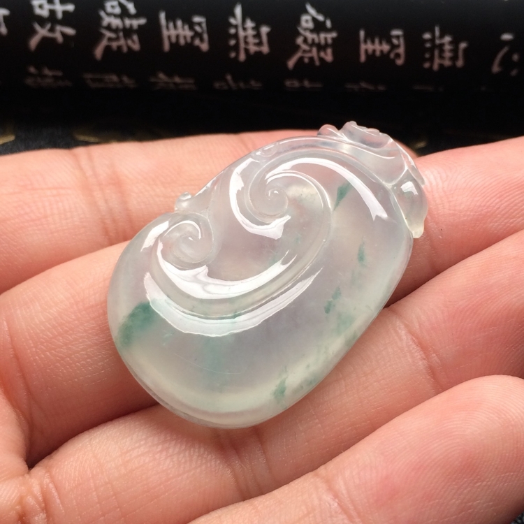 （超值推荐）冰种飘花如意挂件