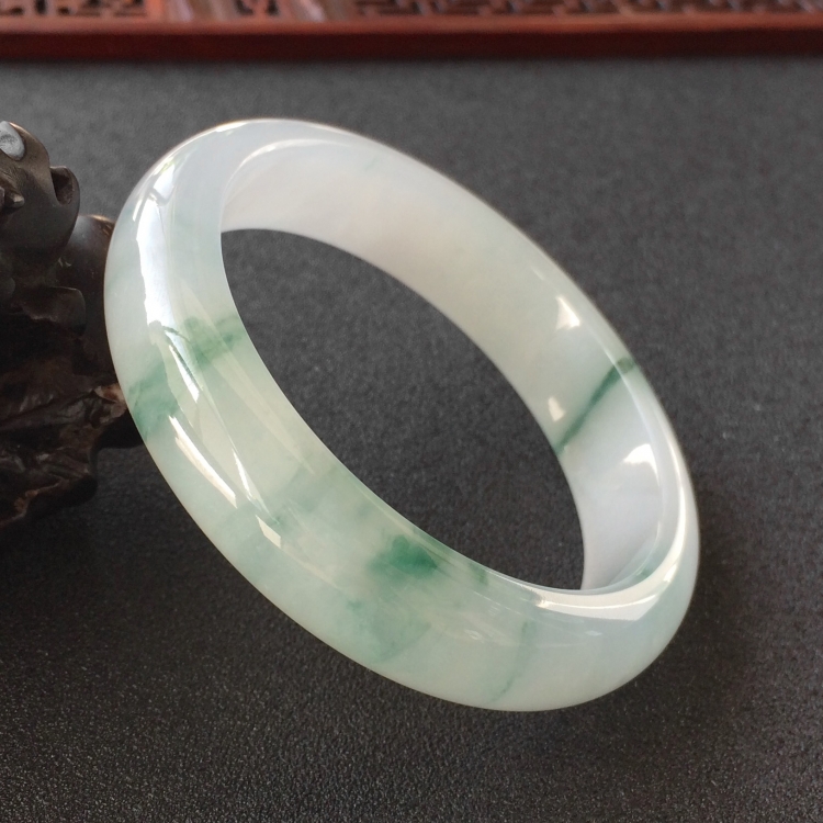(超值推荐)冰种飘花手镯(54.6mm)