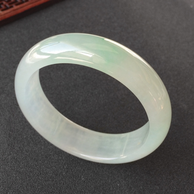 (超值推荐)冰种晴水略飘花手镯(58.3mm)
