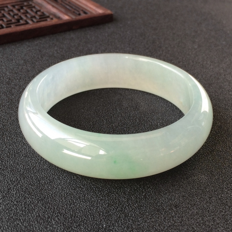 (超值推荐)冰种晴水略飘花手镯(58.3mm)