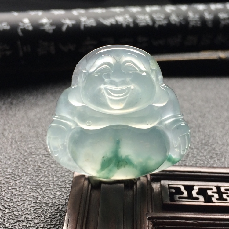 （超值推荐）冰种飘花玉佛挂件