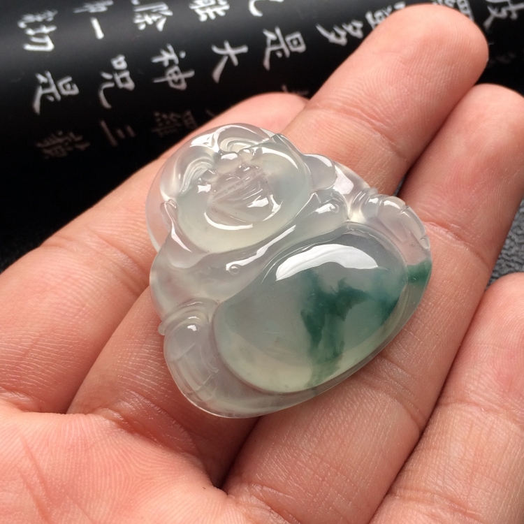 （超值推荐）冰种飘花玉佛挂件