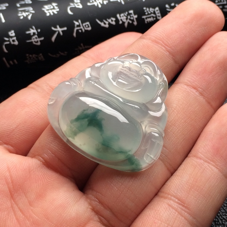 （超值推荐）冰种飘花玉佛挂件
