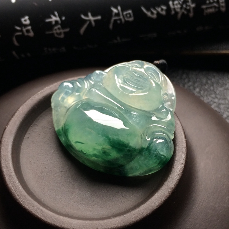 （超值推荐）冰种飘花玉佛挂件