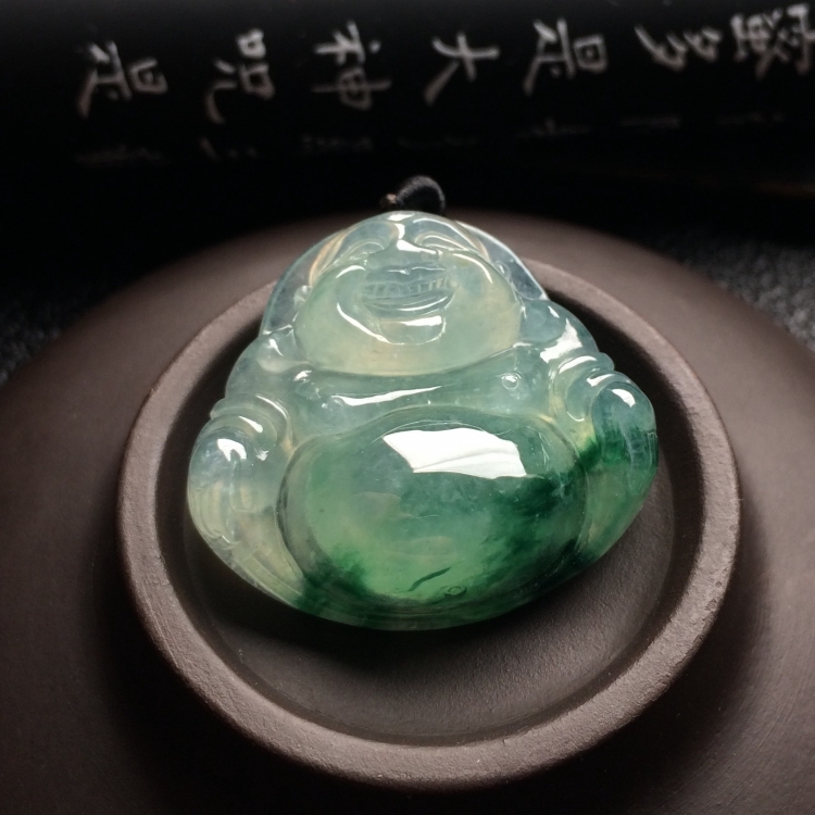（超值推荐）冰种飘花玉佛挂件