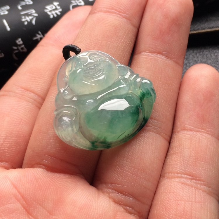 （超值推荐）冰种飘花玉佛挂件