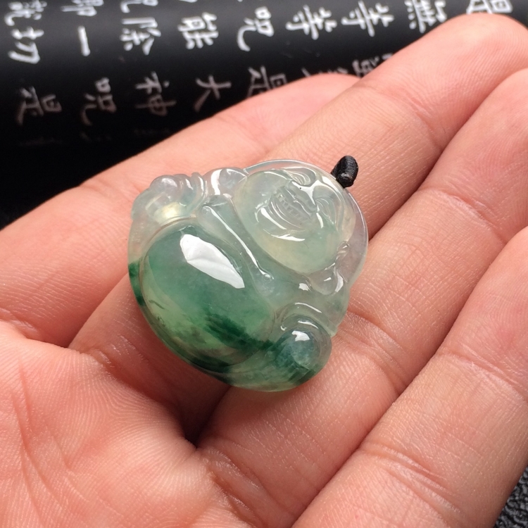 （超值推荐）冰种飘花玉佛挂件