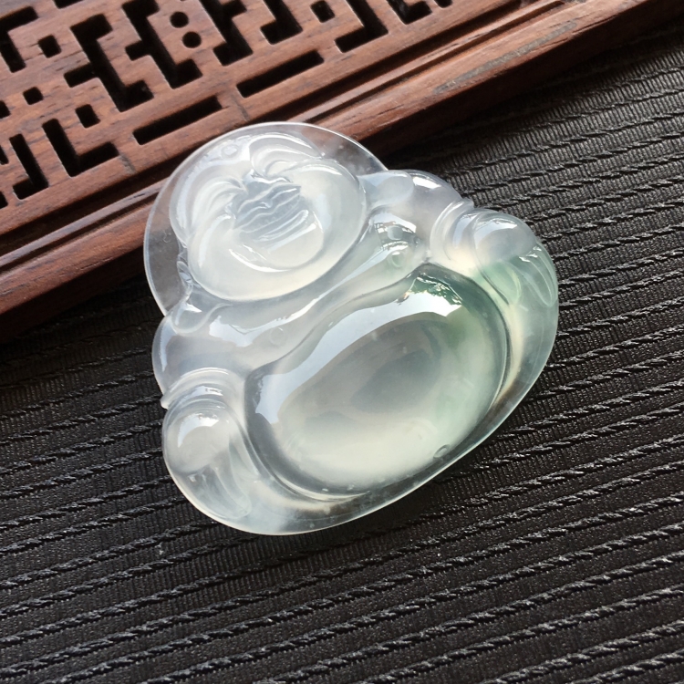 (超值推荐)冰种飘花玉佛挂件