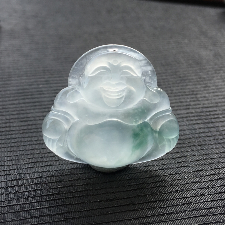 (超值推荐)冰种飘花玉佛挂件