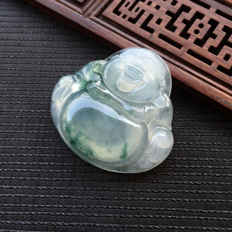 (超值推荐)冰种飘花玉佛挂件