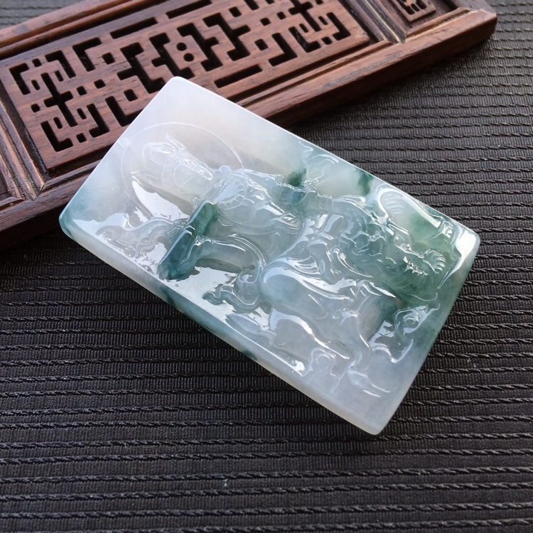(超值推荐)糯冰种飘花普贤菩萨挂件