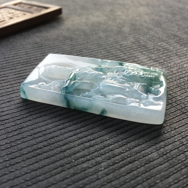 (超值推荐)糯冰种飘花普贤菩萨挂件