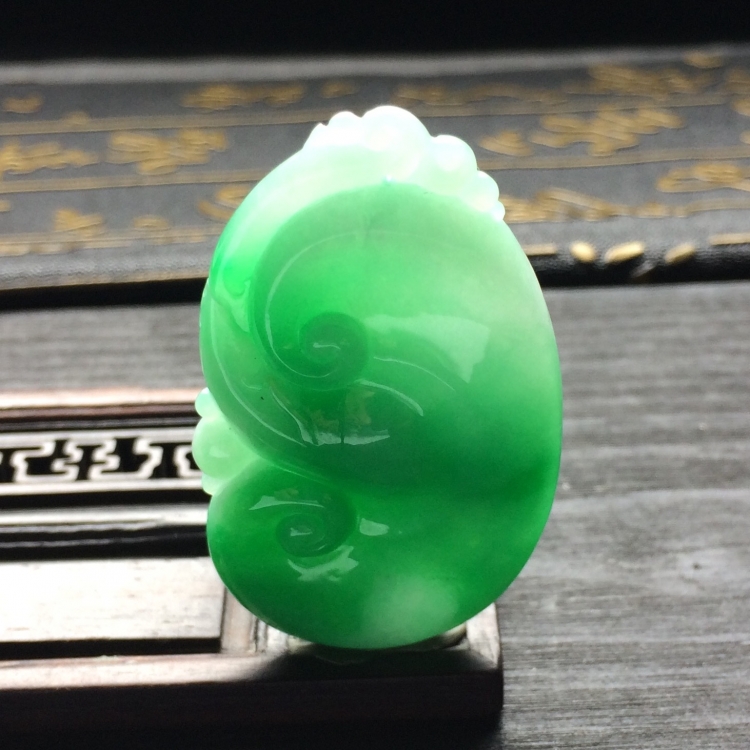 （超值推荐）糯冰种飘翠如意挂件