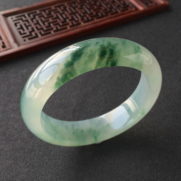 (超值推荐)冰种飘花手镯(57.6mm)