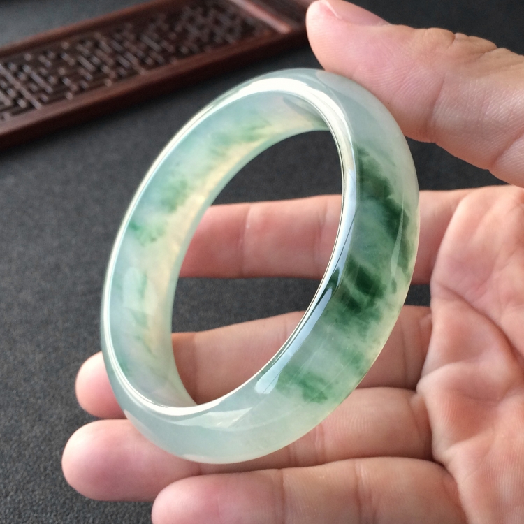 (超值推荐)冰种飘花手镯(57.6mm)