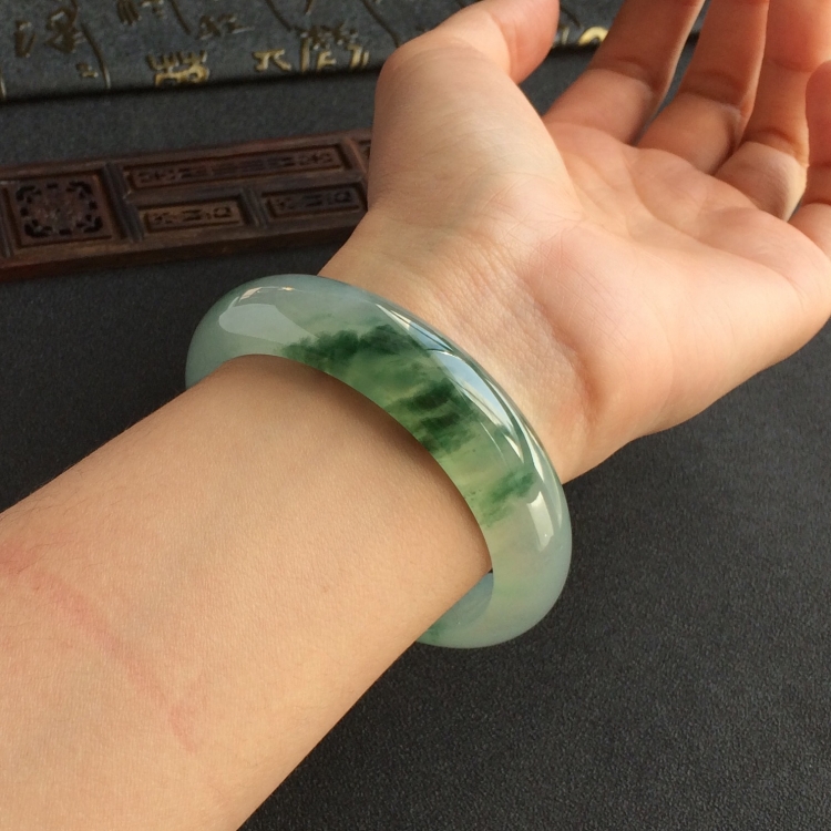 (超值推荐)冰种飘花手镯(57.6mm)