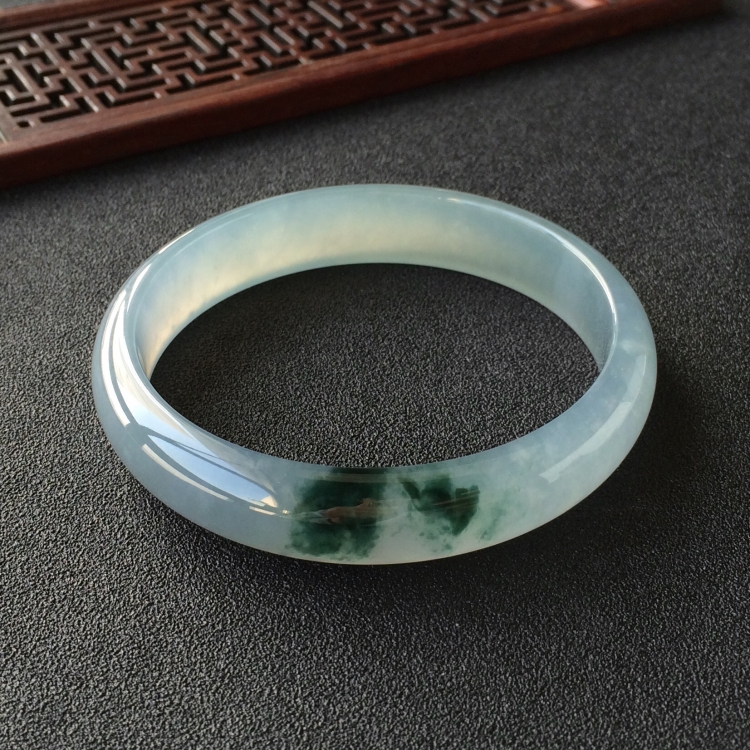 (超值推荐)冰种飘花手镯(58.1mm)