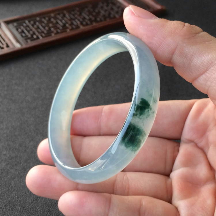 (超值推荐)冰种飘花手镯(58.1mm)