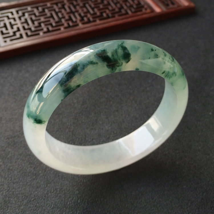 (超值推荐)冰种飘花手镯(56.2mm)