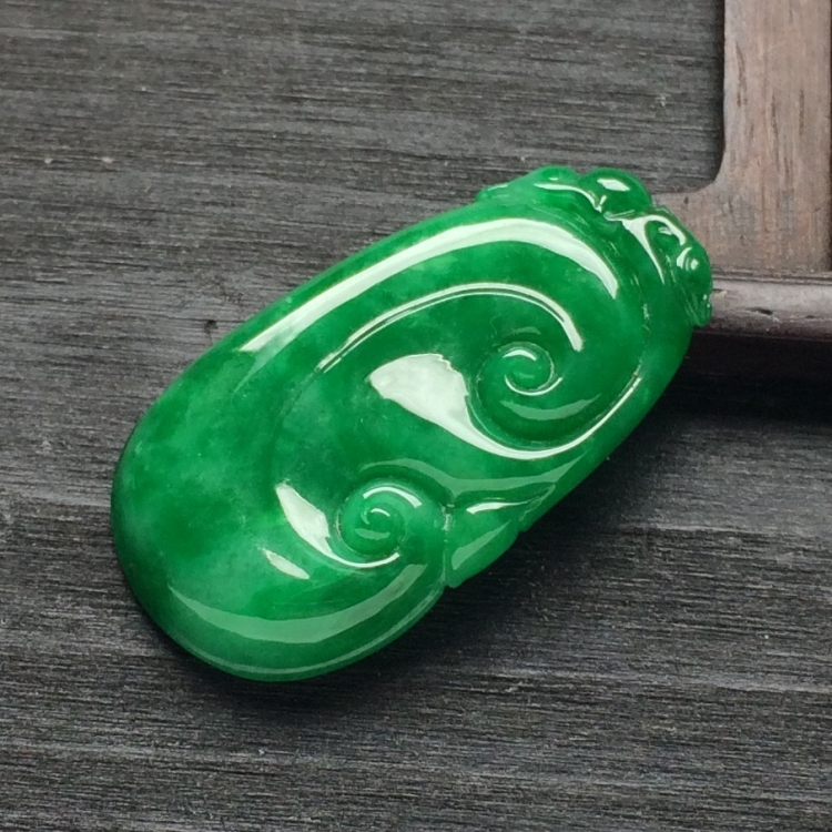 （超值推荐）糯冰种阳绿如意挂件
