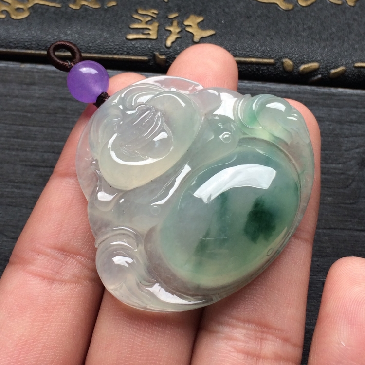（超值推荐）冰种飘花玉佛挂件