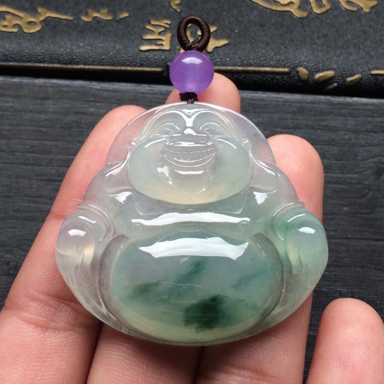 （超值推荐）冰种飘花玉佛挂件