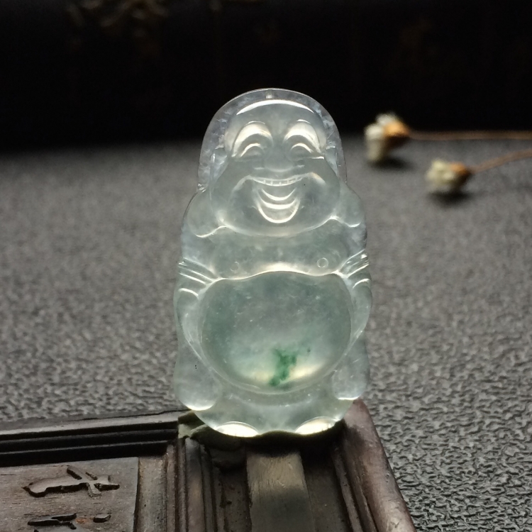 （超值推荐）冰种略飘花站佛挂件