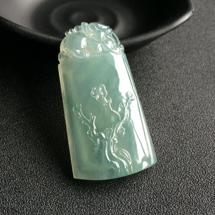 (超值推荐)冰种晴水飘花挂件/胸坠面
