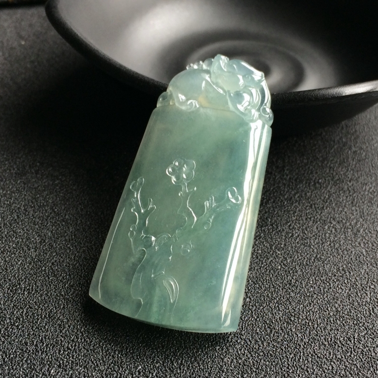 (超值推荐)冰种晴水飘花挂件/胸坠面