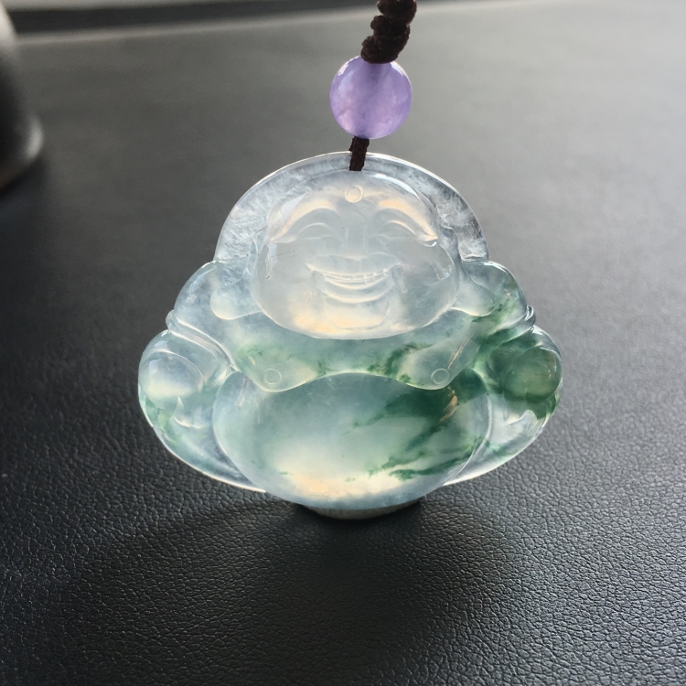 (超值推荐)冰种飘花玉佛挂件