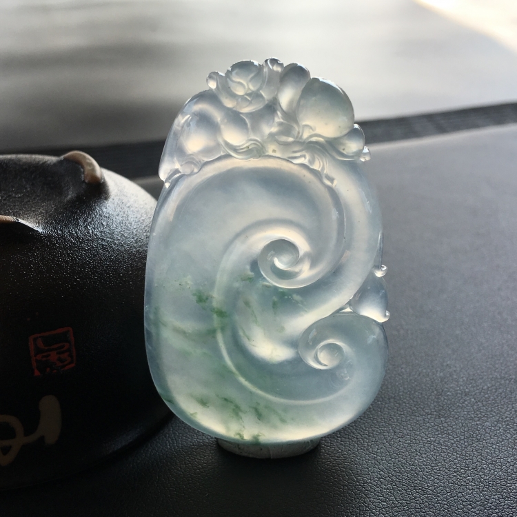 (超值推荐)冰种飘花如意挂件