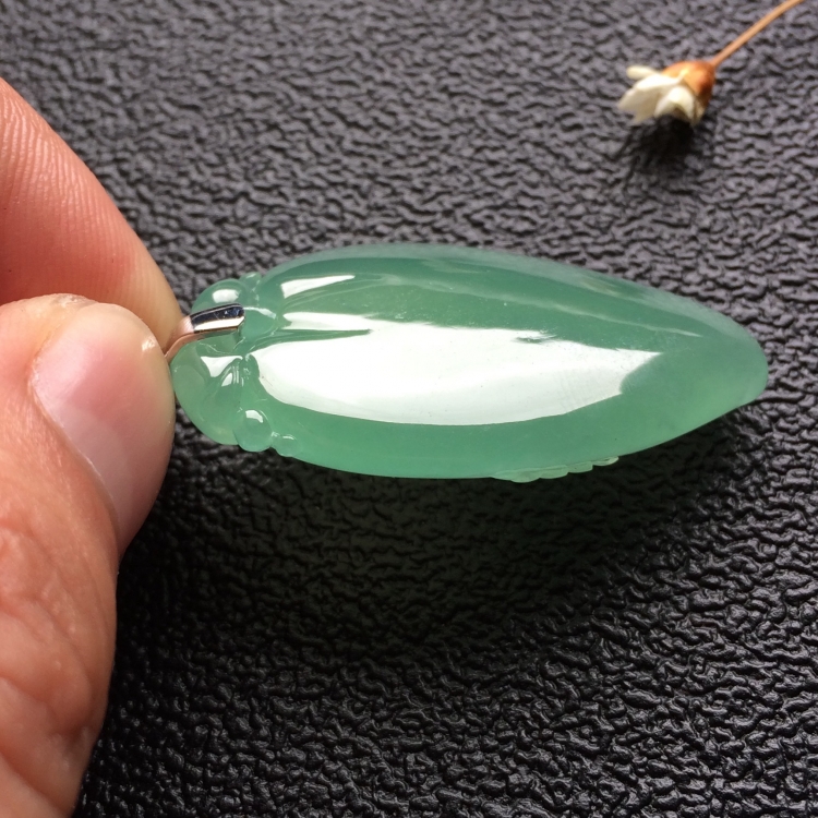 （超值推荐）冰种晴水福瓜挂件（金扣）