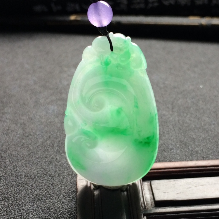 （超值推荐）糯冰种飘翠如意挂件