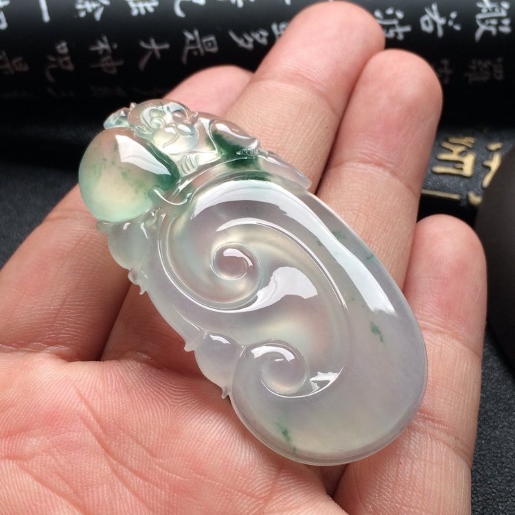 （超值推荐）冰种飘花如意挂件