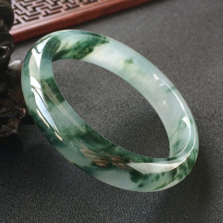 (超值推荐)冰种飘花手镯(56.6mm)