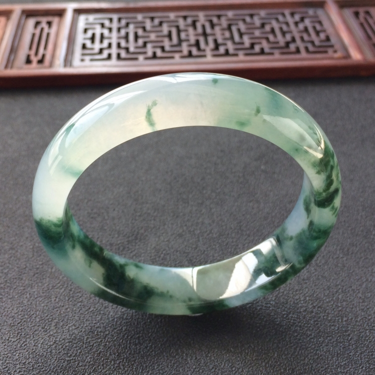 (超值推荐)冰种飘花手镯(56.6mm)