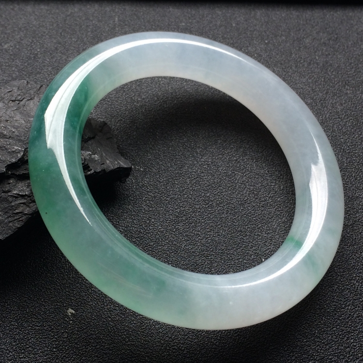 （超值推荐）冰种飘花圆条手镯（56mm）