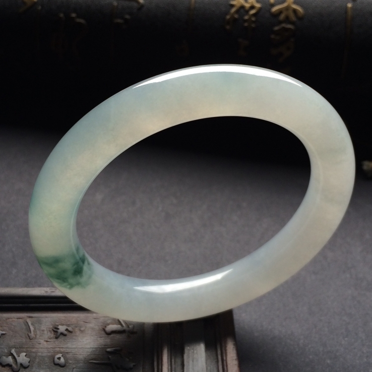 （超值推荐）冰种飘花圆条手镯（54mm）