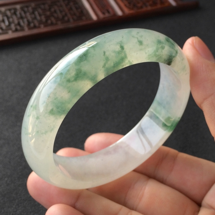 (超值推荐)冰种飘花手镯(59.5mm)