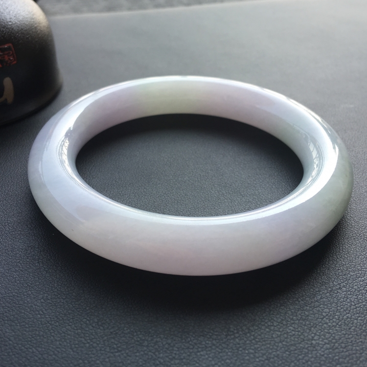 (超值推荐)糯冰种淡紫罗兰圆条手镯(56mm)