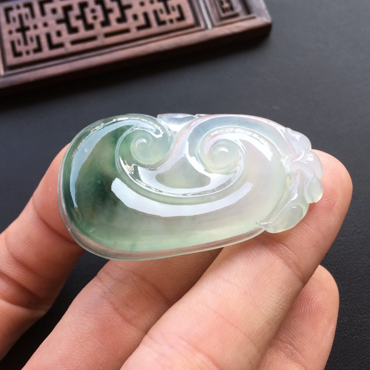 (超值推荐)糯冰种飘花如意挂件