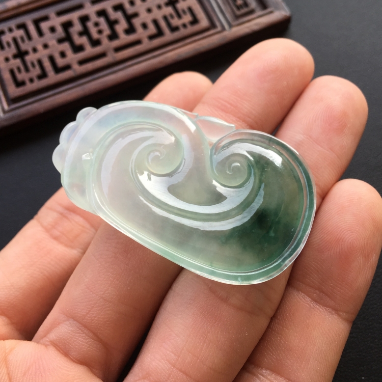 (超值推荐)糯冰种飘花如意挂件