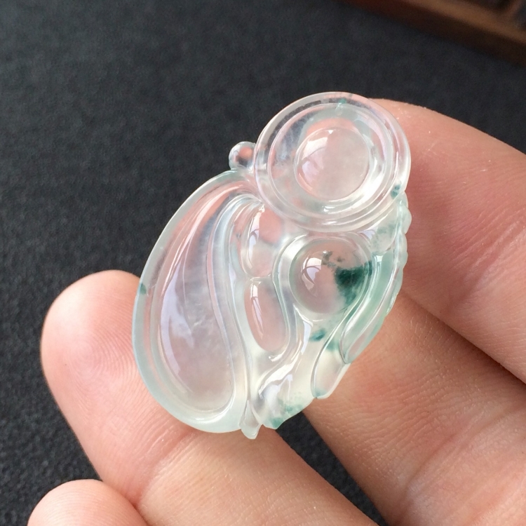 (超值推荐)冰种飘花布袋佛挂件