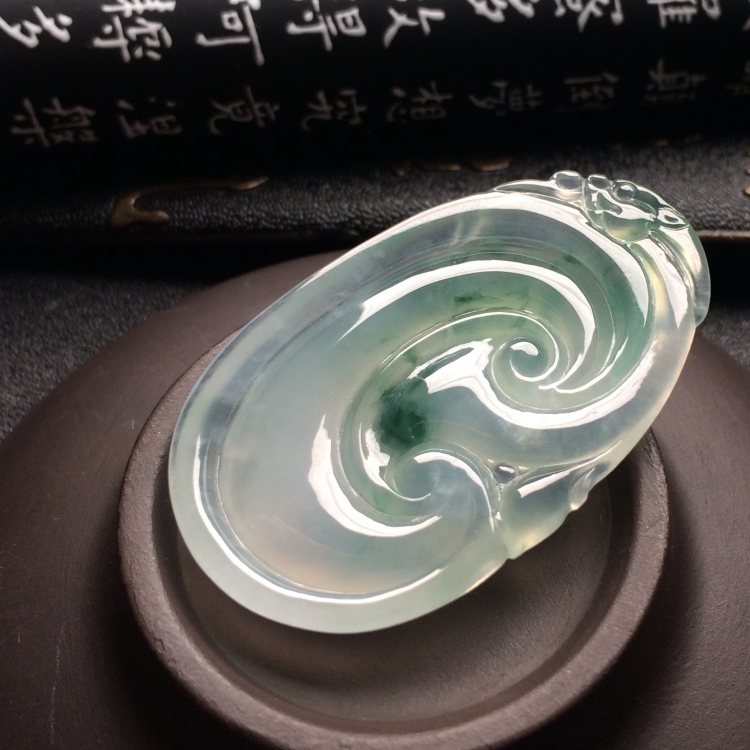 （超值推荐）冰种飘花如意挂件